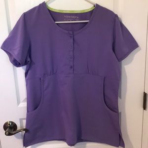 Purple scrubs top